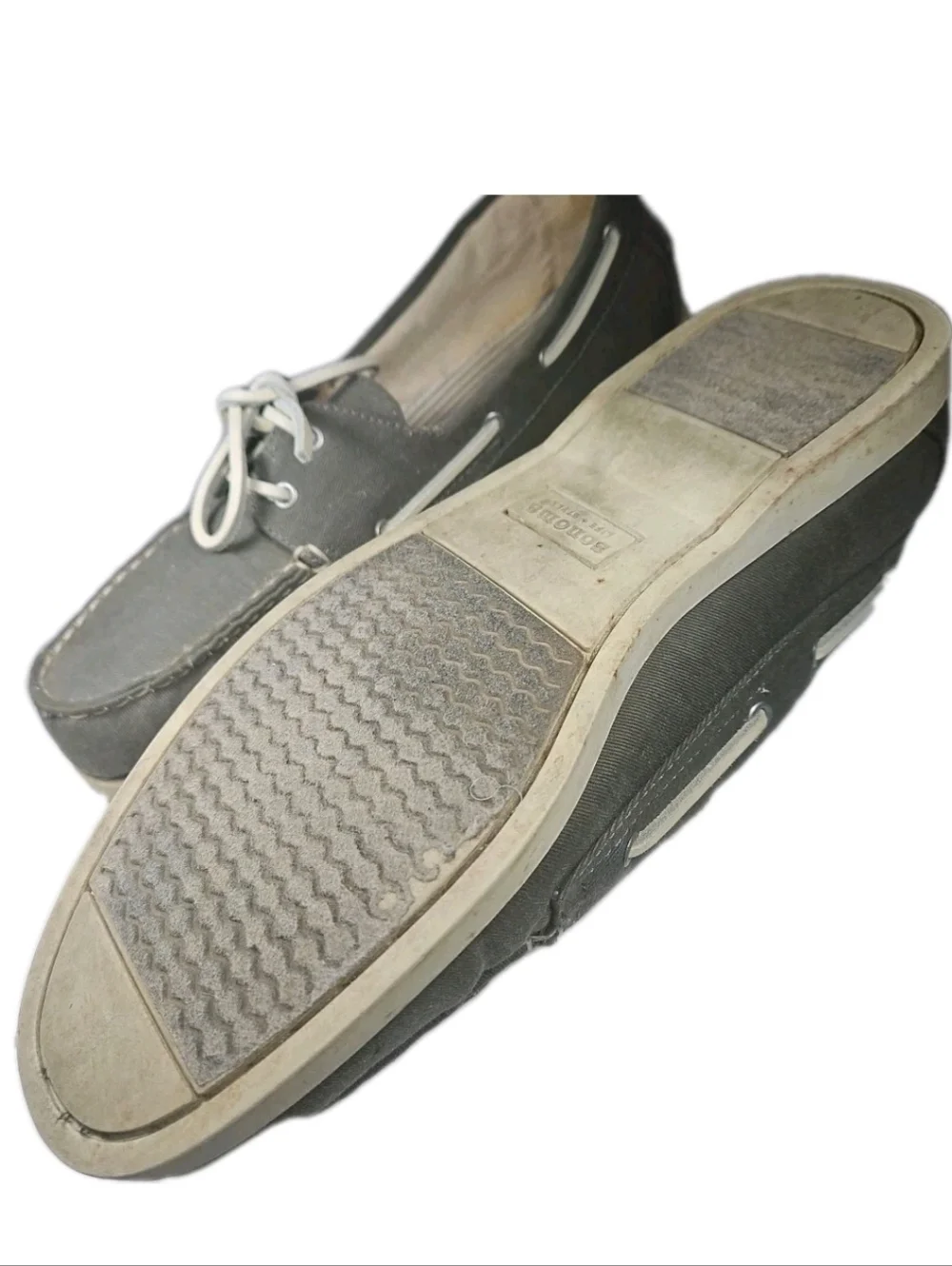 Sonoma Men Boat Shoe Sz:11M Gray Deck Shoe Nautical Prep Indie Y2k Sleaze(6A